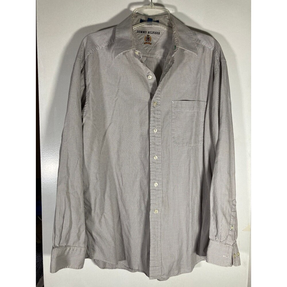 TOMMY HILFIGER Button Down Dress Shirt • (Men's Size 16 / 34-35) • EUC - Picture 1 of 6